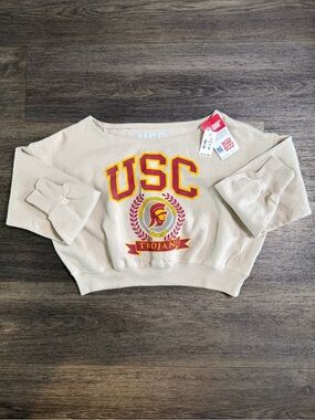 USC Trojans Cream Cropped Sweatshirt